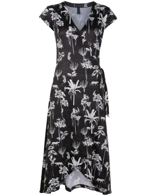 Robe Mi-Longue Falcao À Col V Lygia & Nanny en coloris Black