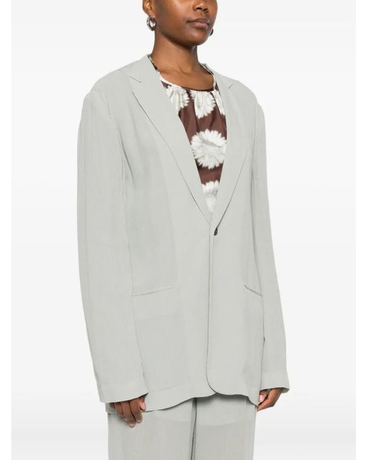 Alberta Ferretti Gray Single-Breasted Pocket Jacket