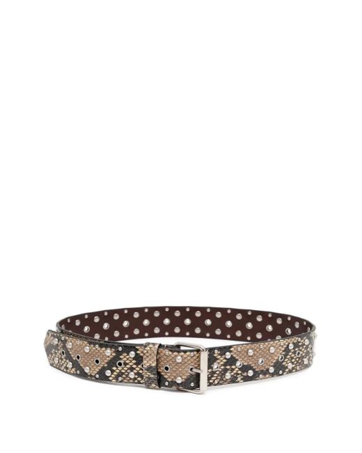 J.W. Anderson White Snakeskin-Print Embellished Belt