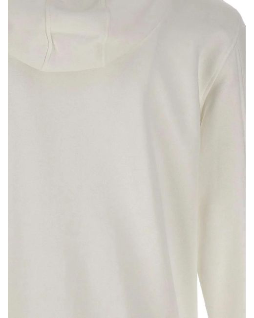 Blauer White Zip-Up Drawstring Hoodie for men