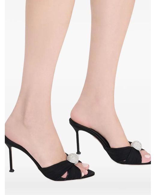 Aquazzura Black Mystery Mule Embellished Sandals