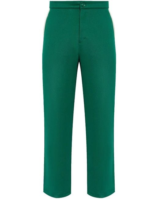 Adidas Green Straight-Leg Trousers for men