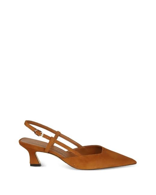 Stuart Weitzman Brown Slingback Suede Pumps