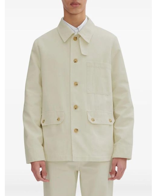 A.P.C. White Button-Up Shirt Jacket for men
