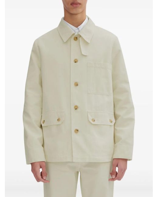 A.P.C. Button-Up Shirt Jacket in White for Men | Lyst UK