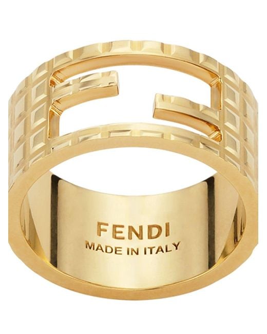 Fendi Baguette Ring in Gold (Metallic) - Lyst