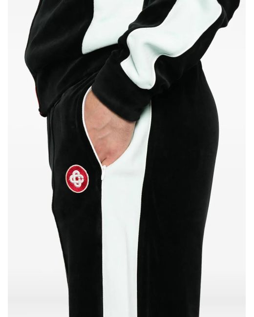 Casablanca Black Side-Stripe Velour Trousers for men