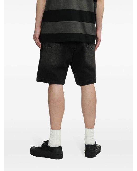 Izzue Black Distressed Denim Shorts for men