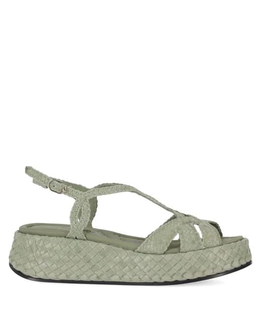 LA ROSE Green Maui Platform Sandals