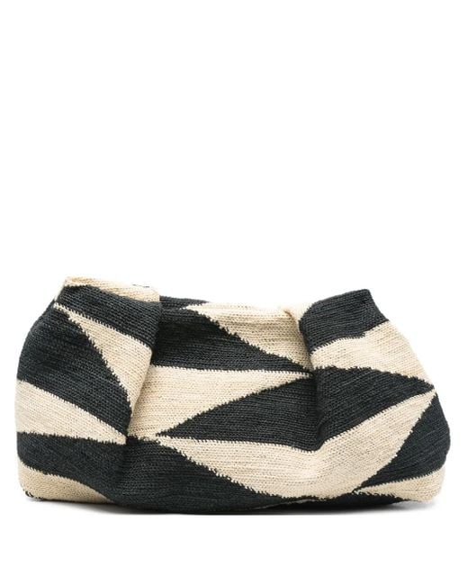Sensi Studio Black Sisal Clutch Bag