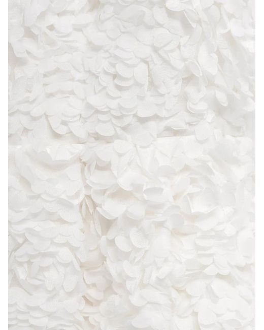 Comme des Garçons White Floral-Appliqué Midi Dress