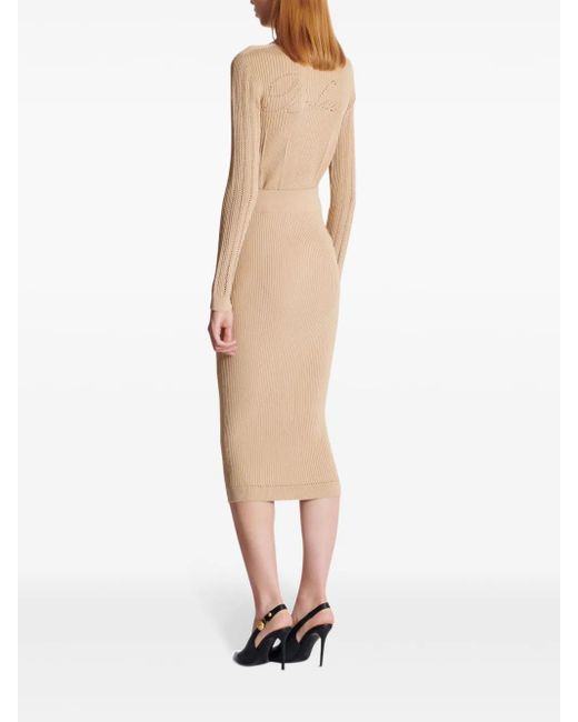 Jupe Crayon Balmain en coloris Brown