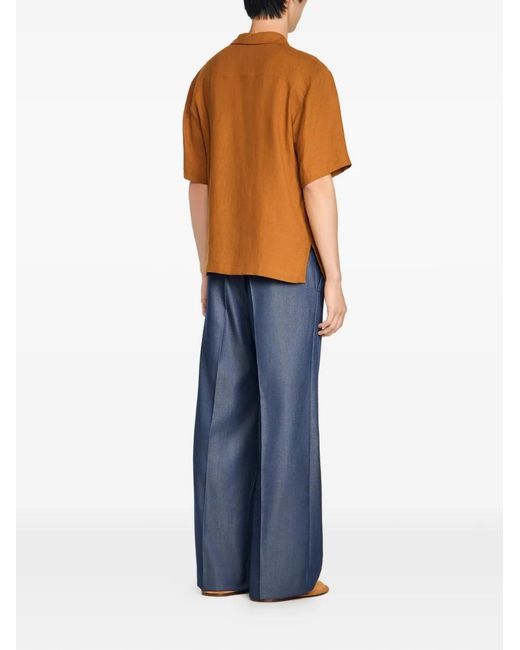Sandro Brown Linen Shirt for men