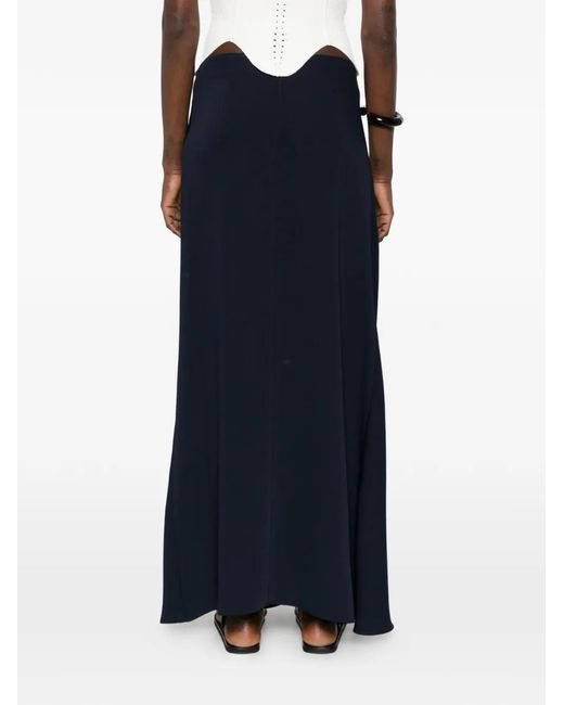 P.A.R.O.S.H. Black Front-Slit Maxi Skirt