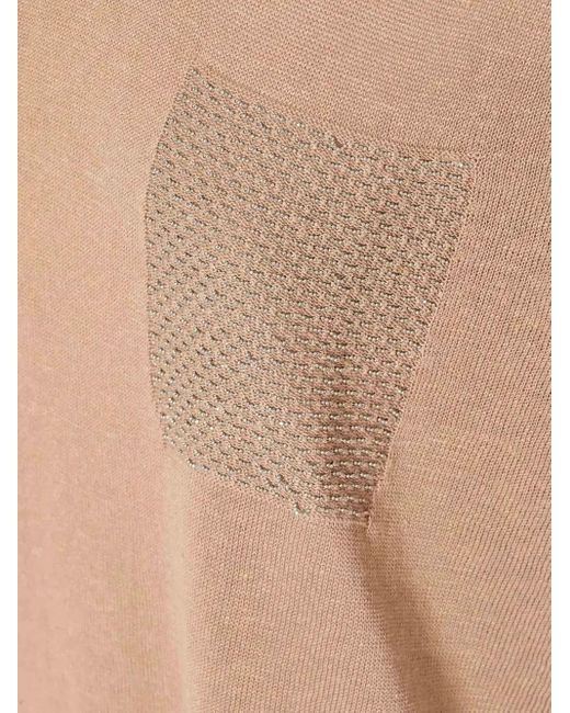 Peserico Natural Embellished Short-Sleeve Top