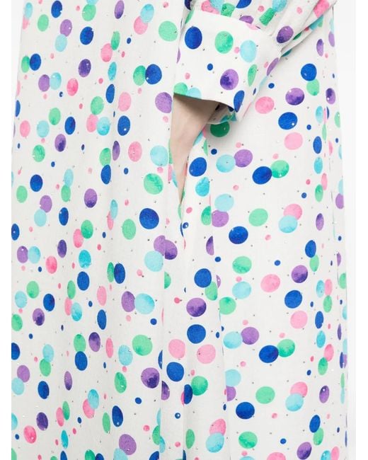 Bambah Blue Ariel Polka-Dot Kaftan