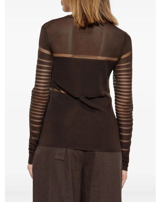 Helmut Lang Brown Layered Long-Sleeve Top