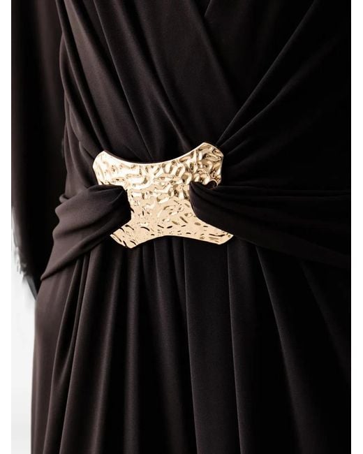 Joseph Ribkoff Black Hammered-Buckle Wrap-Style Jumpsuit