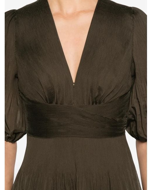 Zimmermann Multicolor V-Neck Mini Dress With Optional Closure And Puff Sleeves