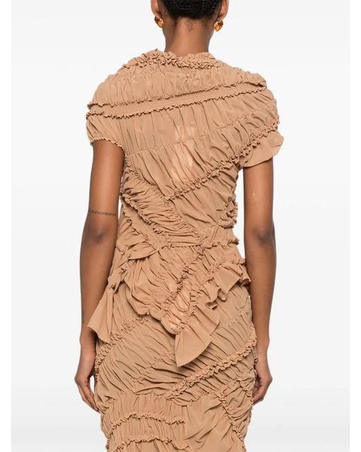 Magda Butrym Natural Ruffled-Embellishment Top