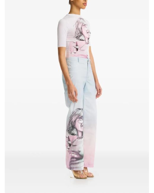 Maisie Wilen Blue Print Ombré Trousers