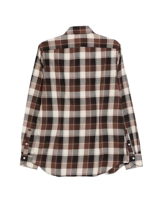 Glanshirt Brown Check-Pattern Shirt for men