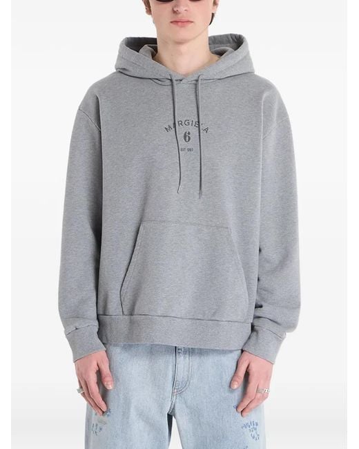 MM6 by Maison Margiela Gray Logo-Print Hoodie for men