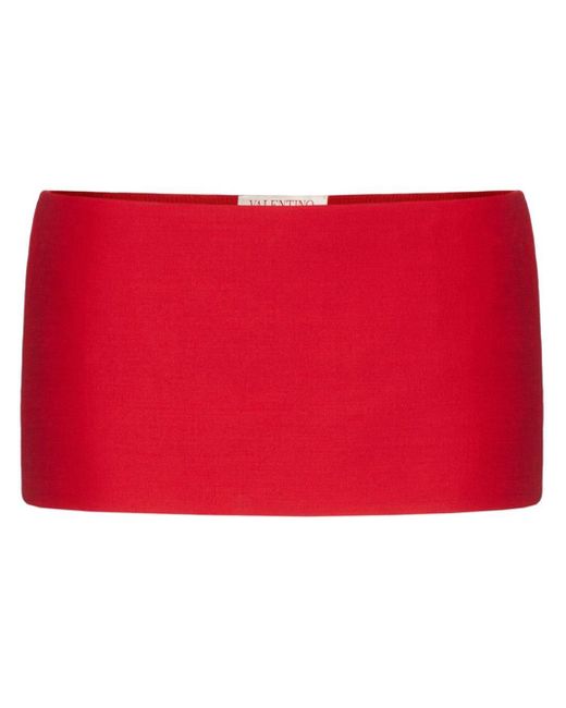 Valentino Garavani Red Crepe Couture Silk Miniskirt