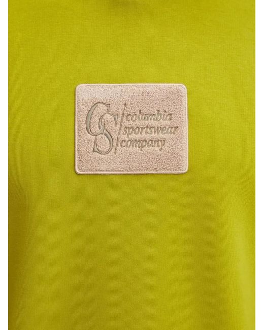 Columbia Green Logo-patch Crew-neck Sweatshirt