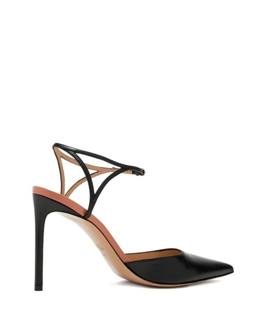 Francesco Russo Black Pointed-Toe Pumps