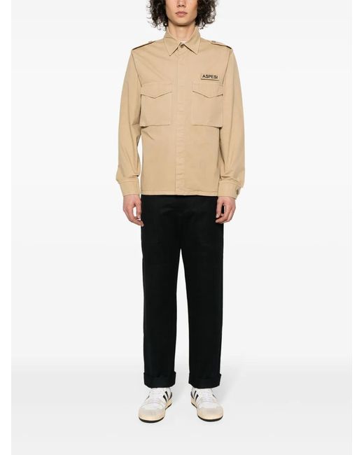 Aspesi Natural Logo-Patch Shirt for men
