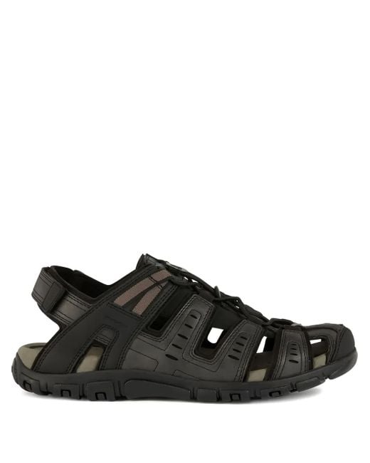Geox Black Mo Panelled Sandals for men