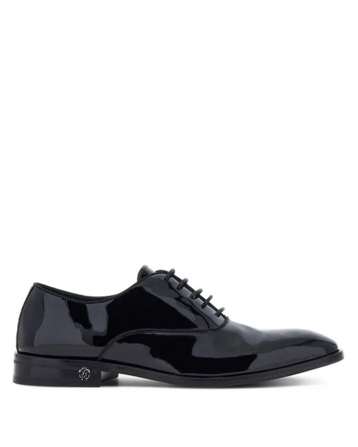 Roberto Cavalli Black Lace-Up Logo Shoes for men