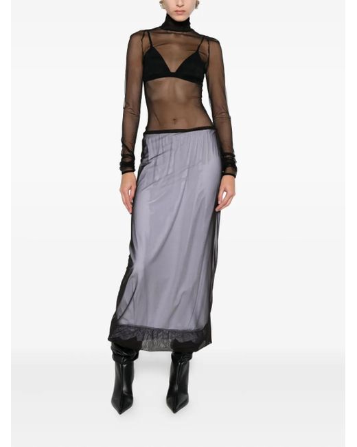 MSGM Purple Mesh Maxi Skirt