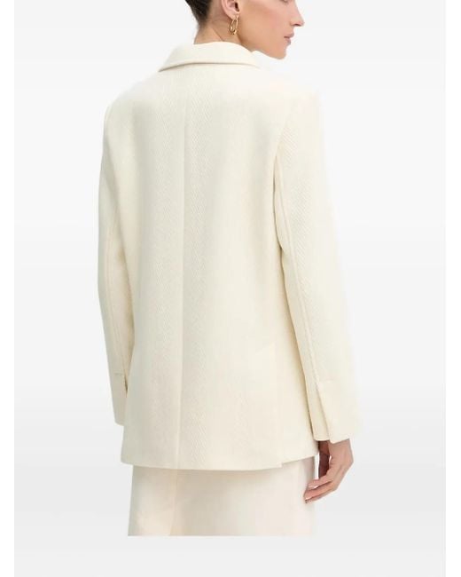 Boss Natural Herringbone Wool Blazer