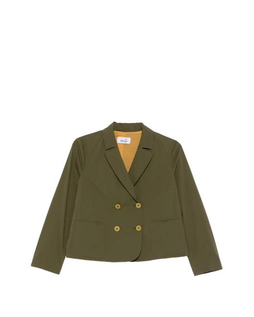 Niu Green Veste À Boutonnière Croisée