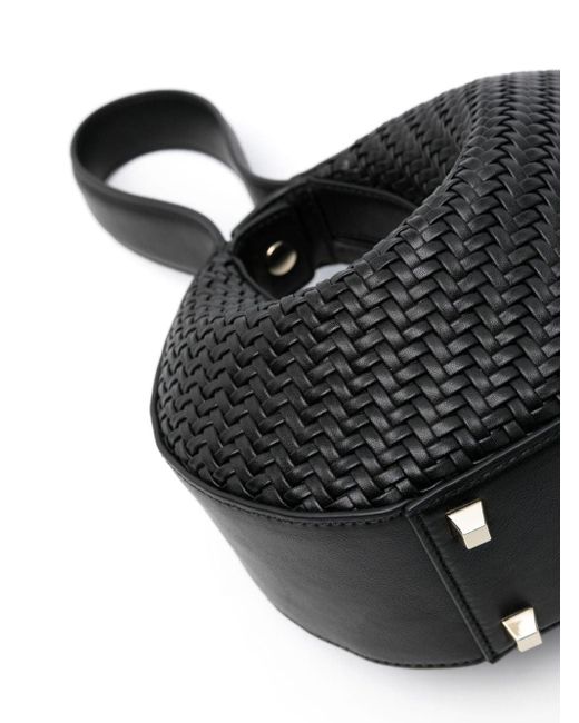 Patrizia Pepe Black Interwoven-detail Shoulder Bag