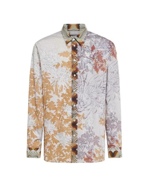 Pierre Louis Mascia White Diomede Floral-Print Longsleeve Shirt