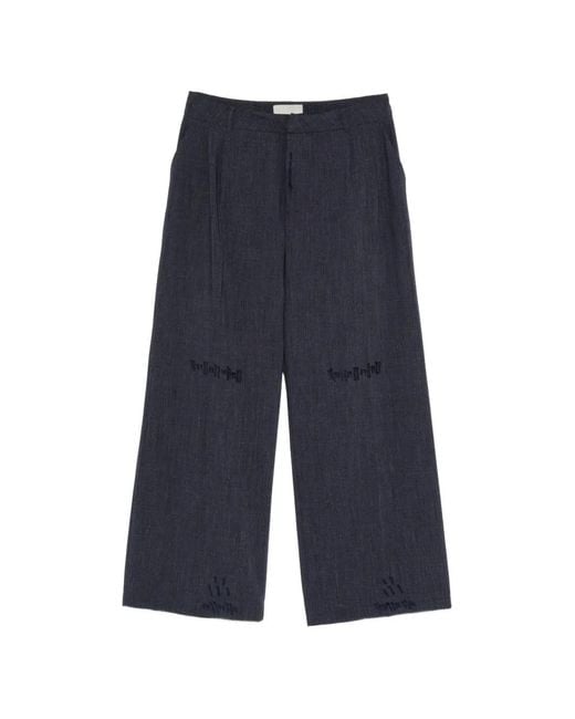 THESTROY Blue Pantalon À Taille Ceinturée for men