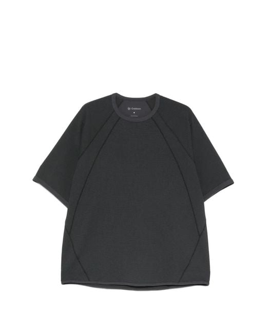 Goldwin Black Waffle-Knit Raglan-Sleeve T-Shirt for men