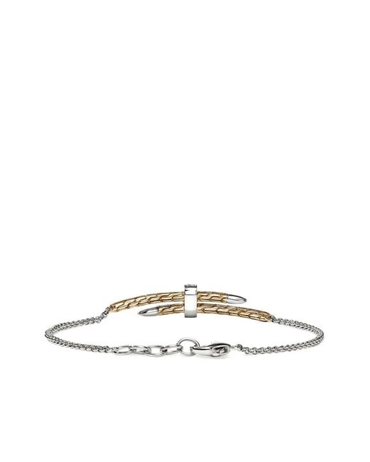 John Hardy White 14K And Sterling Spear Station Diamond Bracelet