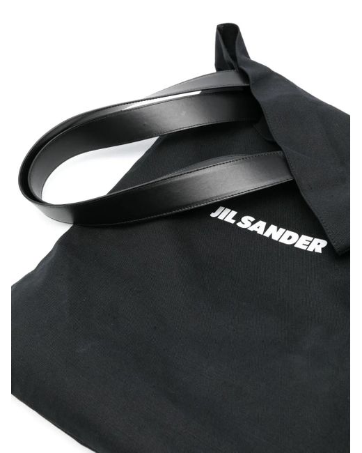 Jil Sander Black Large Flat Shopper Tote Bag