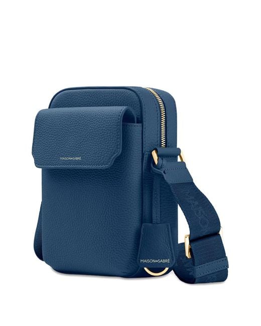 Maison De Sabre Blue Small Leather Messenger Bag