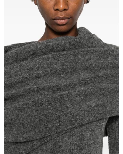Entire studios Gray Bound Off-Shoulder Sweater