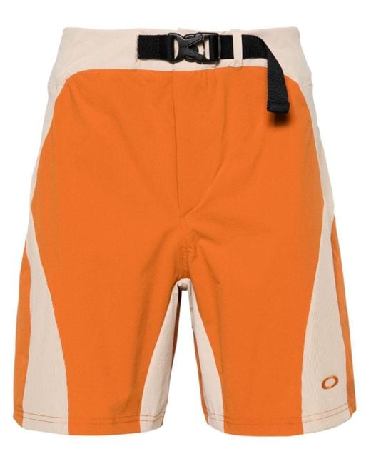 Oakley Orange Latitude Arc Panelled Shorts for men