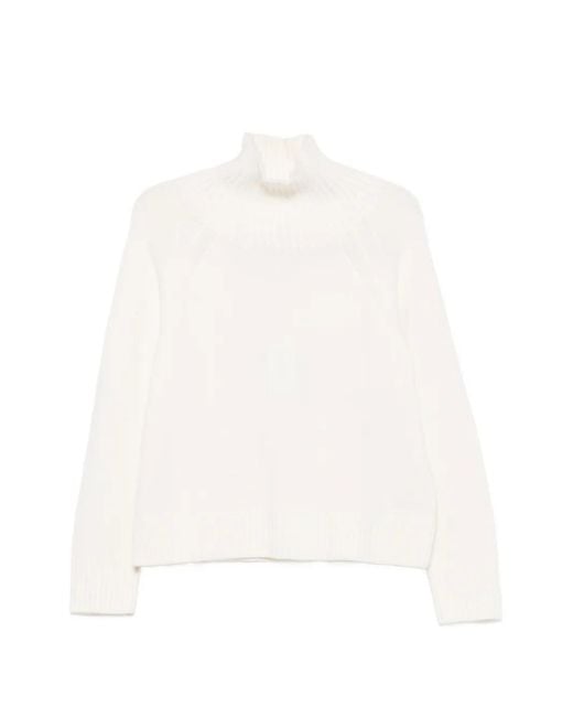 Michael Kors White Roll-Neck Wool Sweater