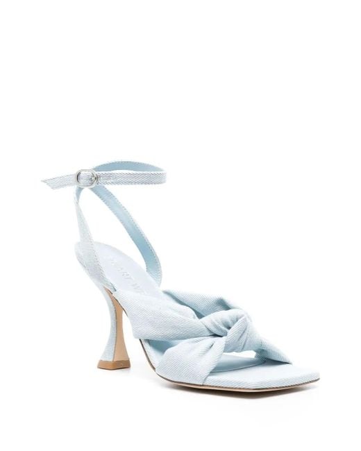 Stuart Weitzman White Playa Angle Strap 100 Sandals
