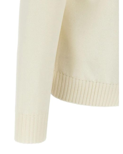 Ballantyne White Merino-Wool Crew-Neck Sweater for men