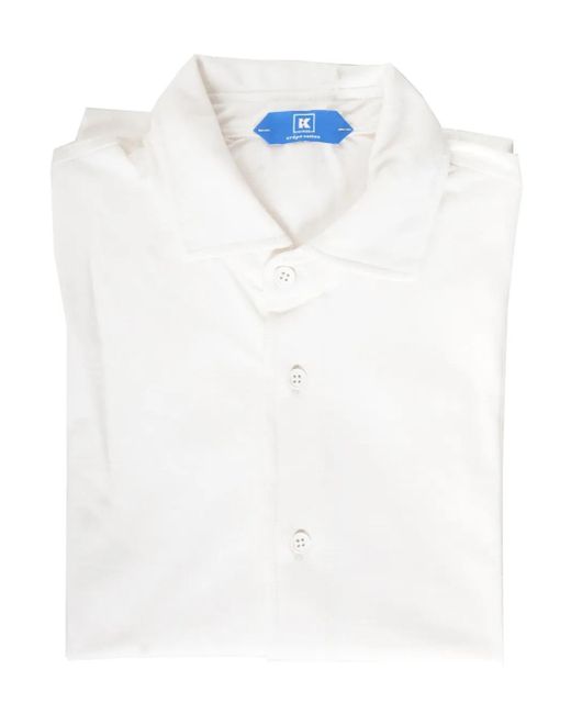 Kiton White Capri Long-Sleeve Button-Up Shirt for men
