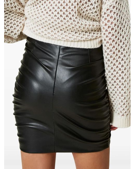 Twinset Black Myfo Gathered Mini Skirt